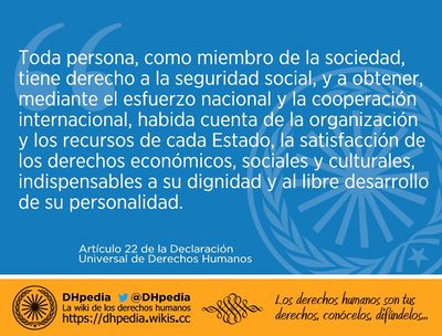 Artículo 22 De La Declaración Universal De Derechos Humanos - DHpedia